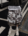 Layered Camo Fringe Shorts – Unisex 3/4 Street Fit
