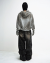 Distressed Mask Hoodie – Detachable Gloves & Zip-Up