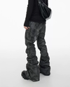 Glitter Coated Flare Jeans – Stacked Fit