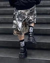 Layered Camo Fringe Shorts – Unisex 3/4 Street Fit