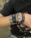 Rockstar Leather Cuff – Distressed Black & Blue