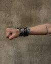Rockstar Leather Cuff – Distressed Black & Blue