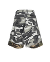 Layered Camo Fringe Shorts – Unisex 3/4 Street Fit