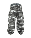 White Camo Patch Cargo Pants – Multi-Pocket Baggy Fit