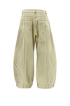 Vintage Scimitar Stitch Wide-Leg Jeans with Plaid Accent