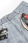 Urban Bandana Patch Scimitar Wide-Leg Jeans