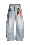 Urban Bandana Patch Scimitar Wide-Leg Jeans