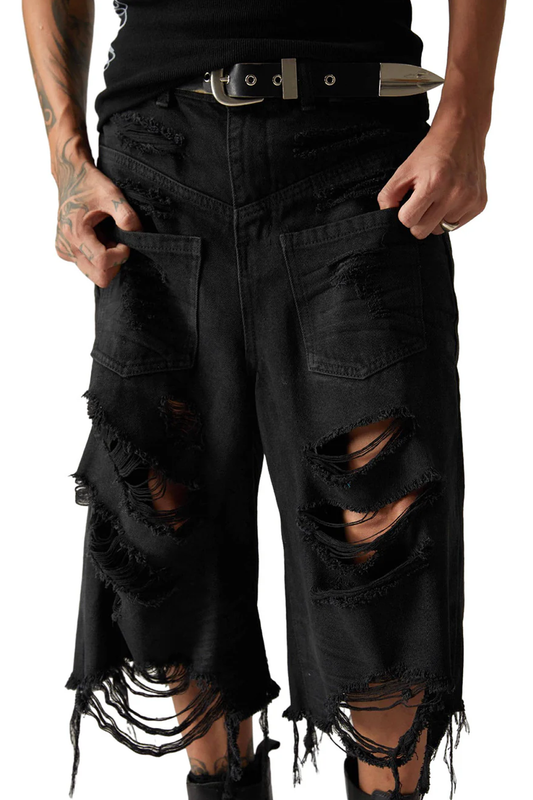 RO-Inspired Distressed Denim Shorts