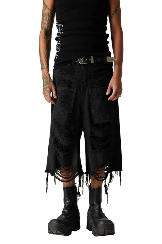 RO-Inspired Distressed Denim Shorts