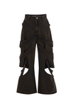 Deconstructed Wrap-Drape Cyberpunk Wide Jeans