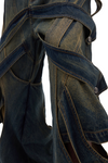 Deconstructed Wrap-Drape Cyberpunk Wide Jeans