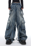 Alien Strap-Wrap Wide-Leg Jeans