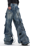 Alien Strap-Wrap Wide-Leg Jeans