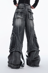 Alien Strap-Wrap Wide-Leg Jeans