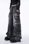 Alien Strap-Wrap Wide-Leg Jeans