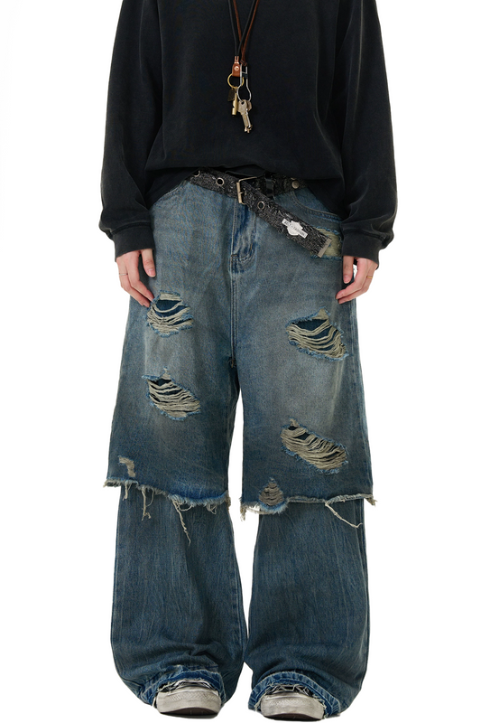Layered Apocalypse Patchwork Jeans