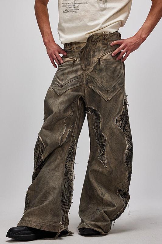 Pathogen Invasion Curved Hem Denim