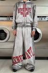 Reversible Distressed Cross Wide-Leg Pants