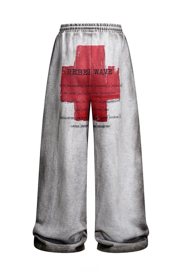 Reversible Distressed Cross Wide-Leg Pants
