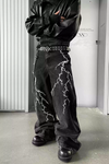 Lightning Embroidery Loose Denim