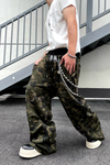 Camo Double-Waist Graffiti Loose Pants