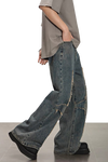 Cross Patch Loose Denim Pants