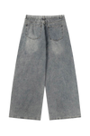 Cross Patch Loose Denim Pants