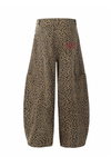 Leopard Embroidery Scimitar Denim