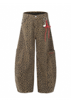 Leopard Embroidery Scimitar Denim