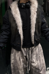 Vintage Faux Fur Lined Hooded Jacket