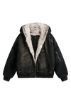 Vintage Faux Fur Lined Hooded Jacket