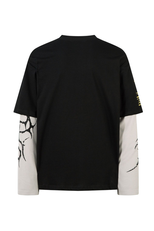 Punk Layered Print Long Sleeve T-Shirt