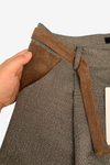 Suede Patchwork Houndstooth Retro Pants