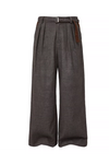 Suede Patchwork Houndstooth Retro Pants