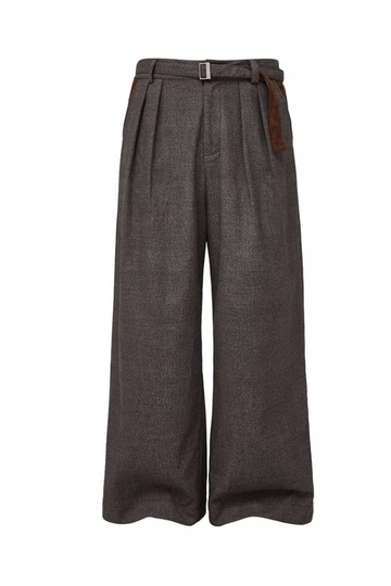 Suede Patchwork Houndstooth Retro Pants