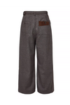 Suede Patchwork Houndstooth Retro Pants