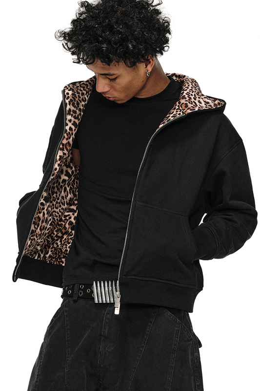 Leopard Reversible Fleece Hoodie
