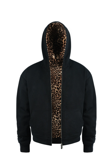 Leopard Reversible Fleece Hoodie
