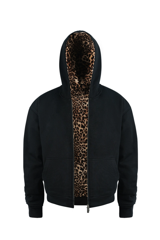 Leopard Reversible Fleece Hoodie