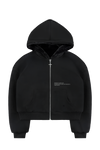 Reversible Fur Zip Hoodie In Black