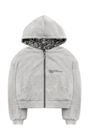 Reversible Fur Zip Hoodie In Grey