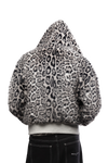 Reversible Fur Zip Hoodie In Grey