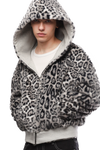 Reversible Fur Zip Hoodie In Grey