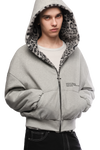 Reversible Fur Zip Hoodie In Grey
