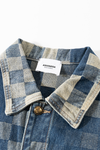 Mosaic Checkerboard Denim Jacket