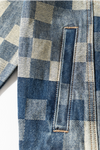 Mosaic Checkerboard Denim Jacket