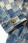 Mosaic Checkerboard Denim Jacket