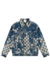 Mosaic Checkerboard Denim Jacket
