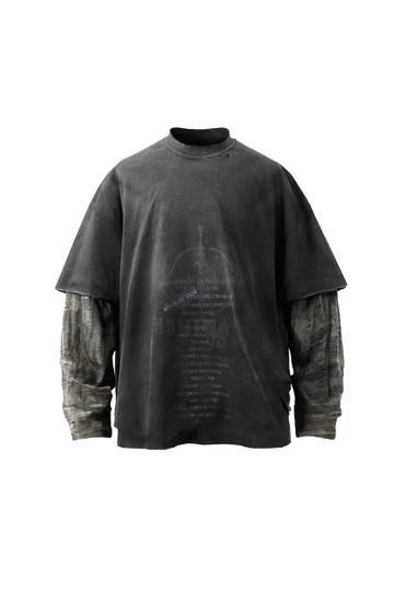 Distressed Layered Long Sleeve Tee