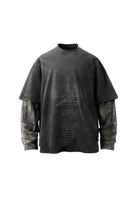 Distressed Layered Long Sleeve Tee